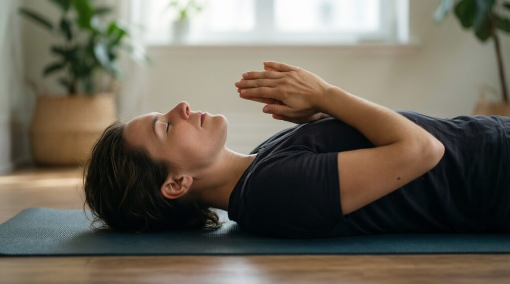 Мягкая растяжка после тренировки: йога-комплекс для восстановления бойца - иллюстрация