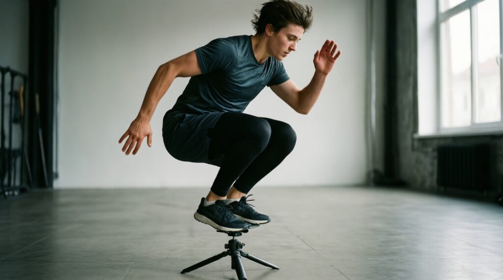 Ноги бойца: сочетание приседаний, выпрыгиваний и асан для мощи и амортизации - иллюстрация