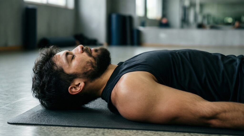 Йога для восстановления после спаррингов: связка на плечи, бедра и поясницу - иллюстрация